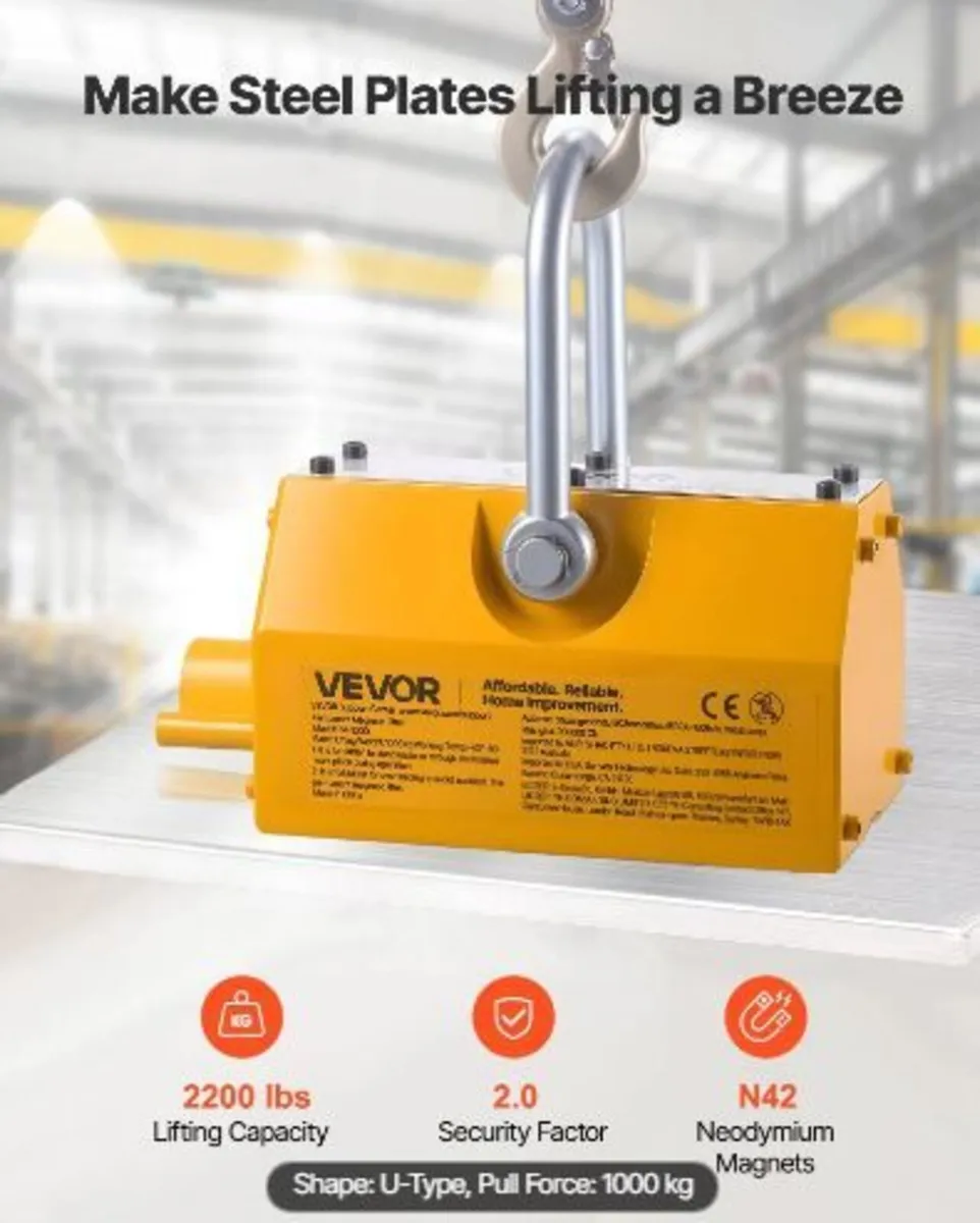 Permanent Magnetic Lifter, 1000 kg Pulling - Image 1