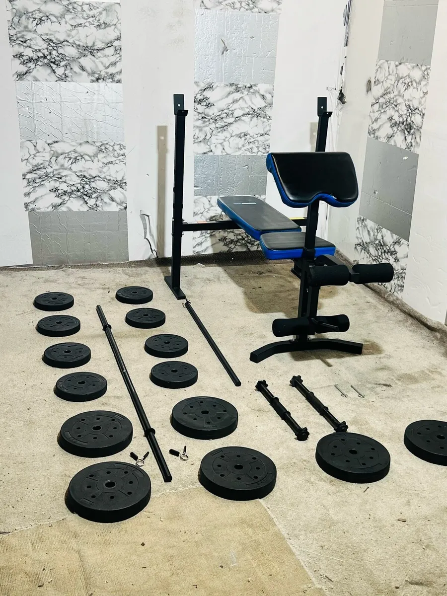 FOLDING BENCH WEIGHTS BARBELL DUMBBELLS - Image 3