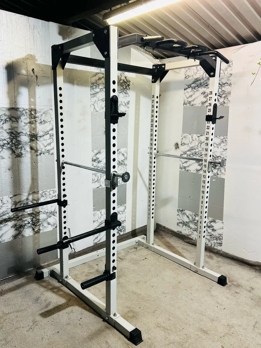 HAVEY DUTY POWER RACK 145KG BARBEL SET BENCH ++ - Image 4