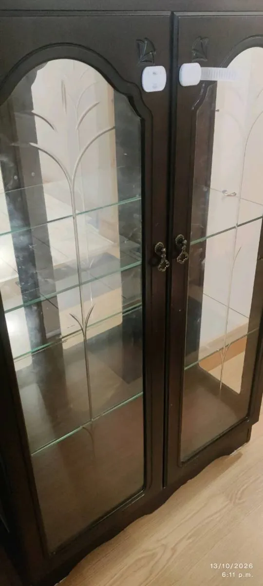 Dark Wood Glass Display Cabinet - Image 2