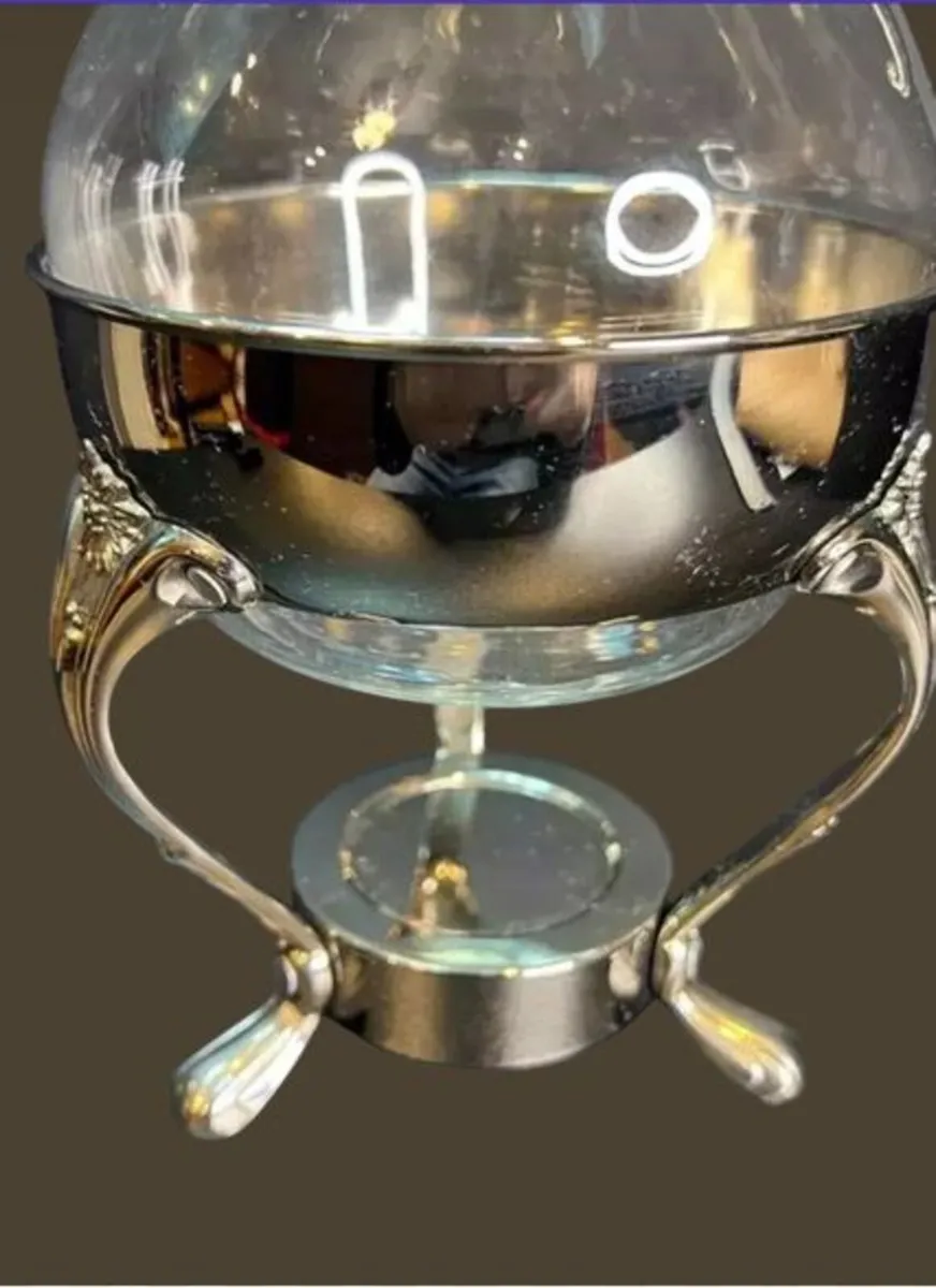 Vintage Harrods EPNS Glass Coffee / Tea Carafe - Image 4