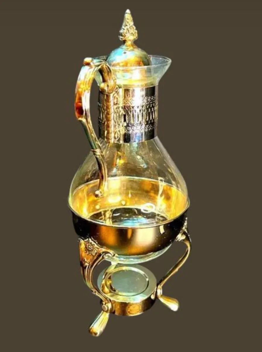 Vintage Harrods EPNS Glass Coffee / Tea Carafe - Image 2