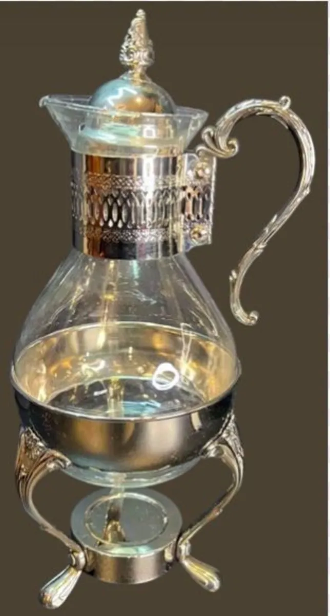 Vintage Harrods EPNS Glass Coffee / Tea Carafe - Image 1