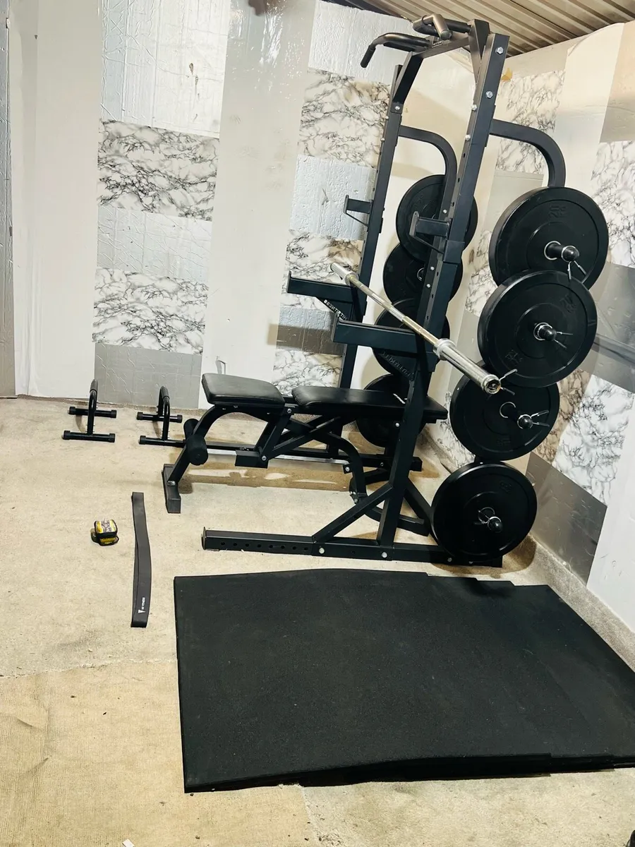 FULL COMMERCIAL HOME GYM RACK WEIGHTS MATS ++ - Image 1