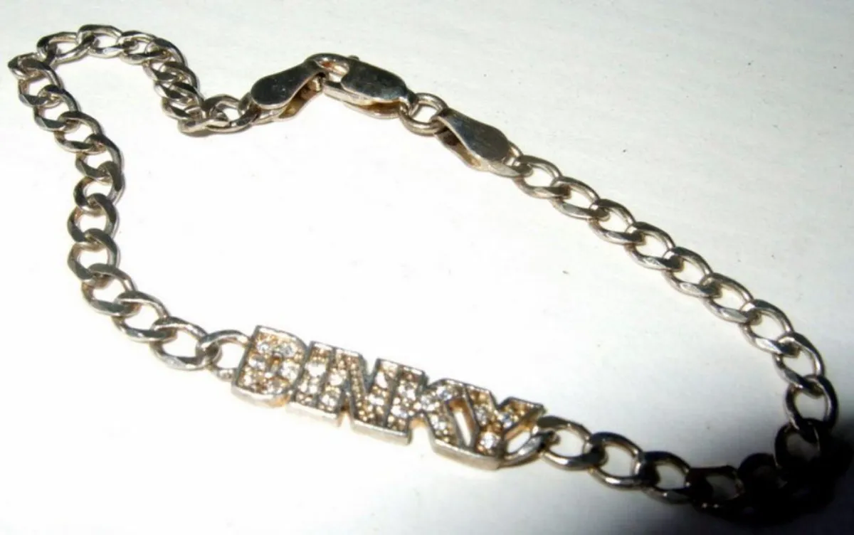 Vintage Hallmarked Silver "Dinky" Name Bracelet - Image 1
