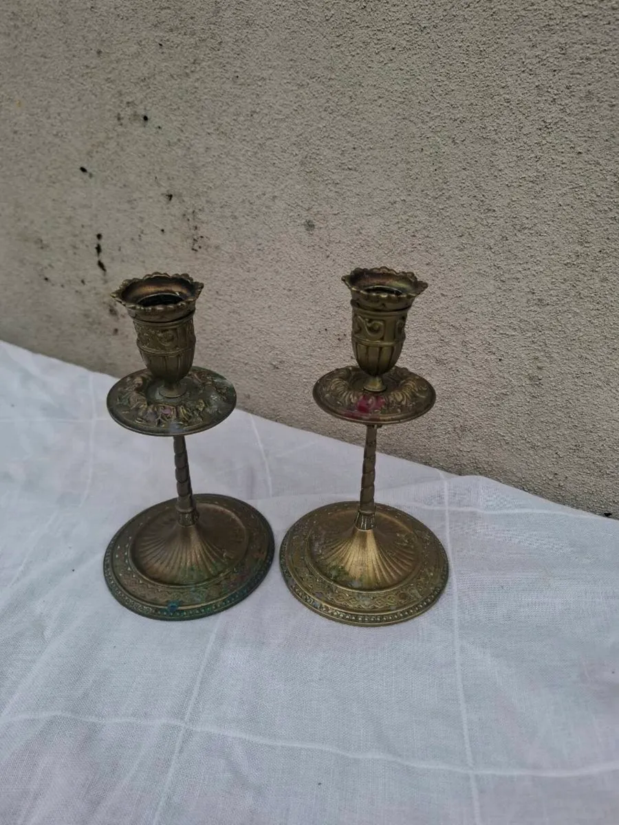Pair of brass candles holder - Image 1