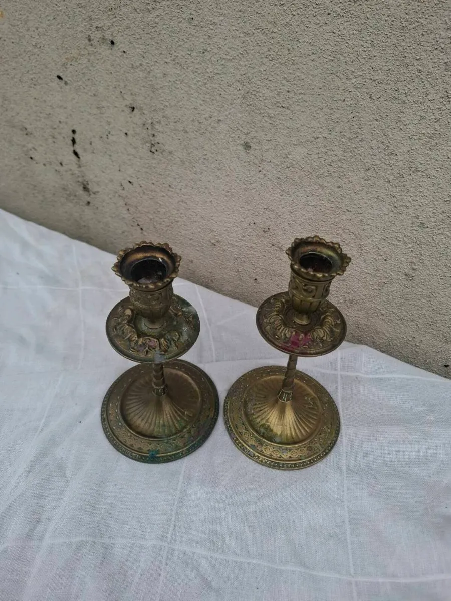 Pair of brass candles holder - Image 2
