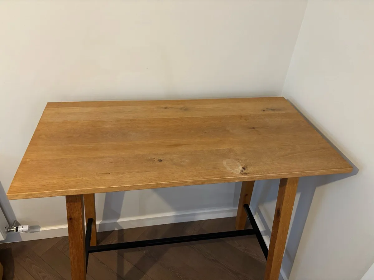 Harvey Norman Oak Finish Bar Table - Image 2