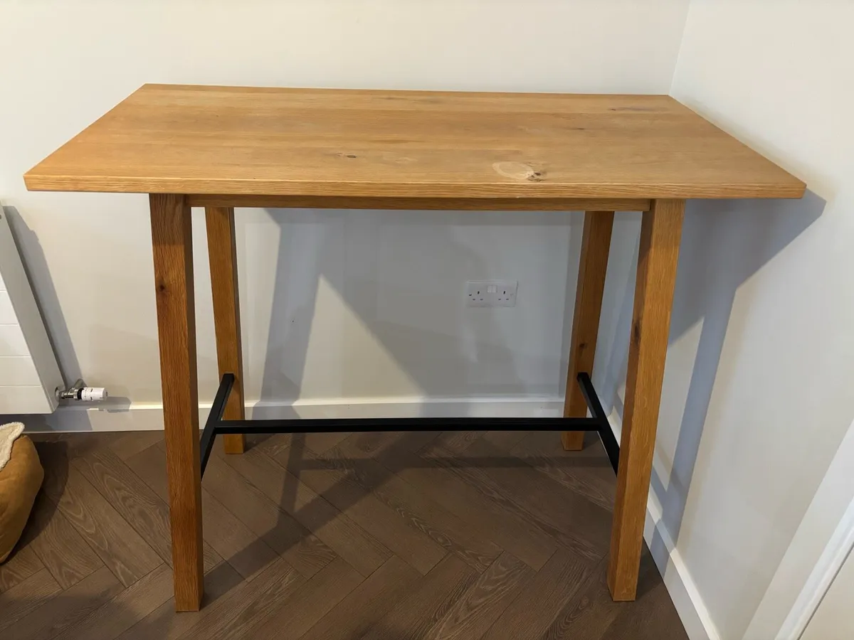 Harvey Norman Oak Finish Bar Table - Image 3