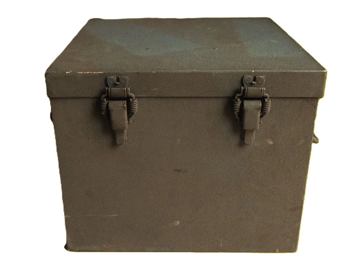 Vintage Heavy Duty Metal Storage Box - Image 4