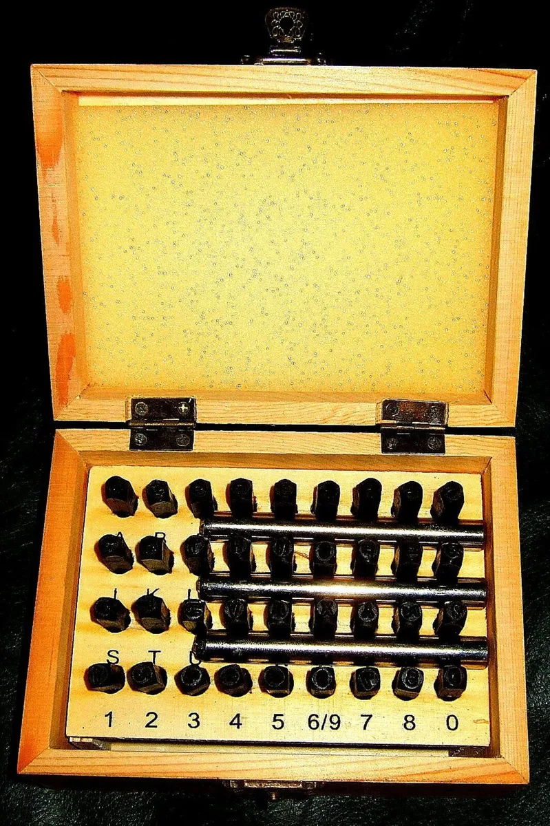 BNIB 36pc Metal Letter & Number Punch Stamp Set - Image 2