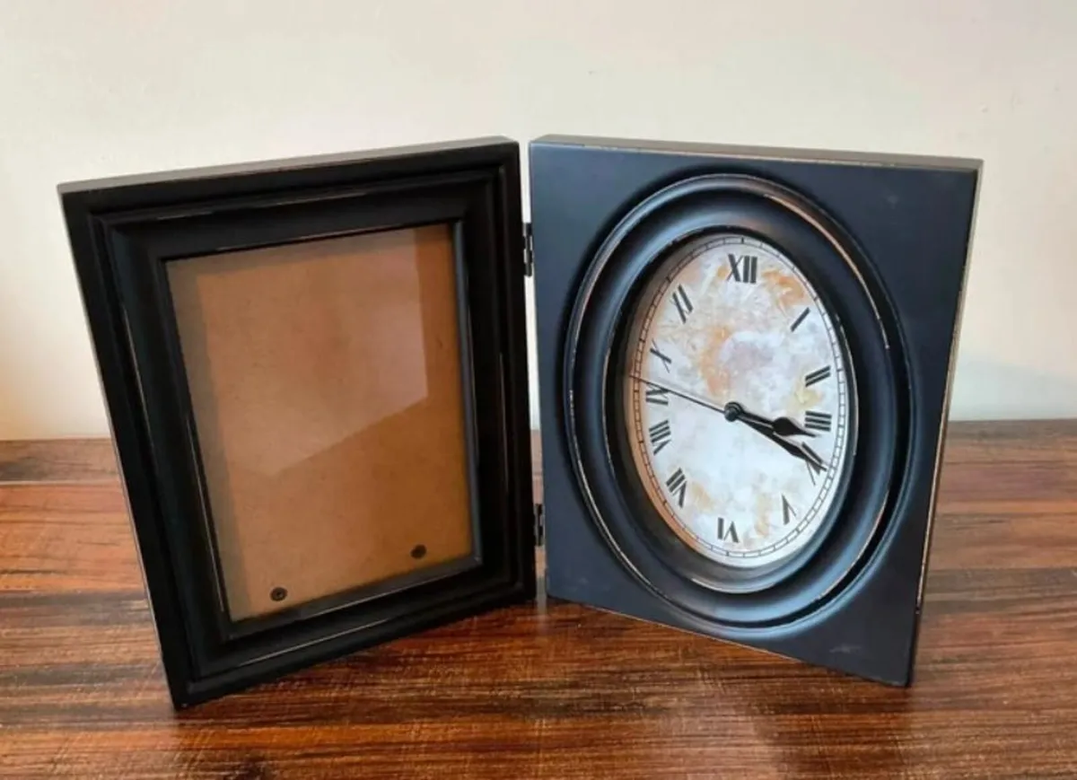 Black Hinged Picture Frame Clock - Image 2