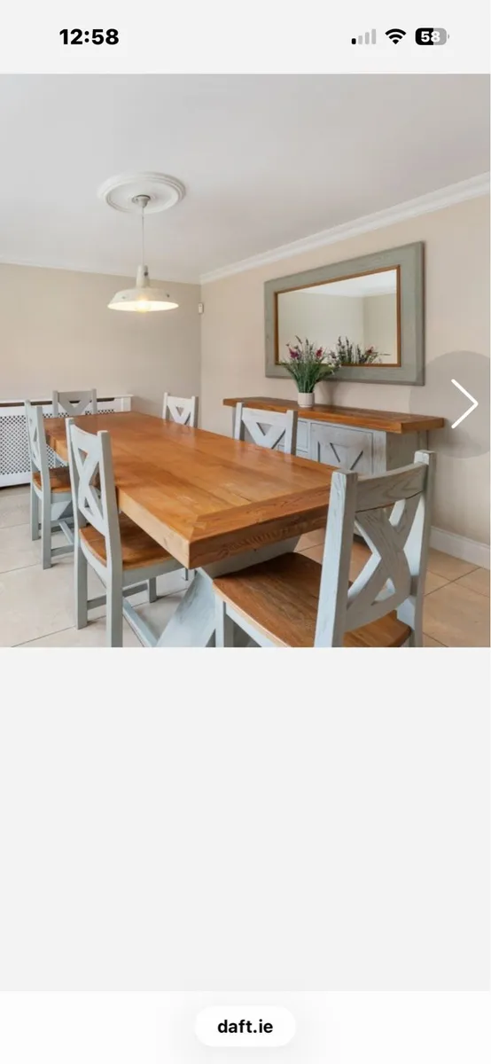 Table chairs side board & mirror - Image 1