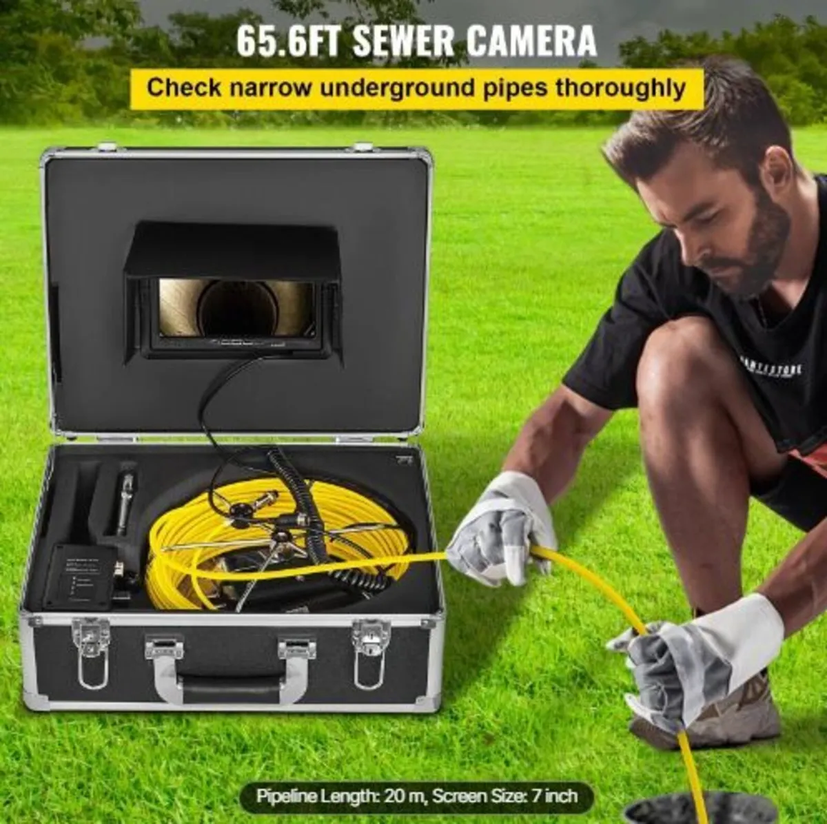 20M Sewer Inspection Camera 7 Inch - Image 3