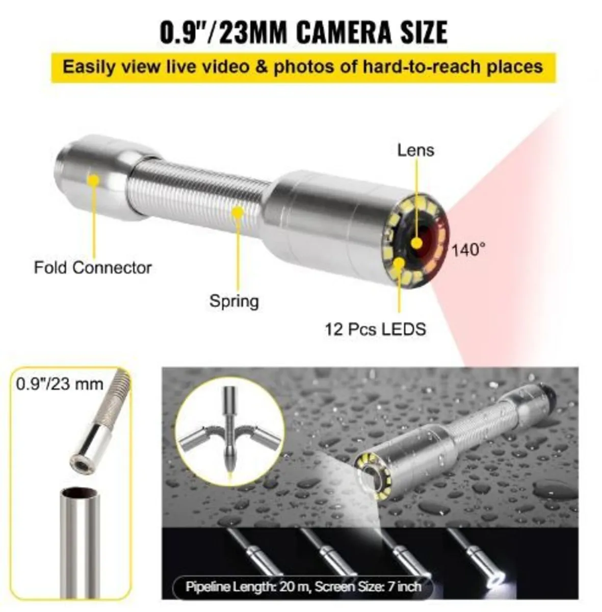 20M Sewer Inspection Camera 7 Inch - Image 2
