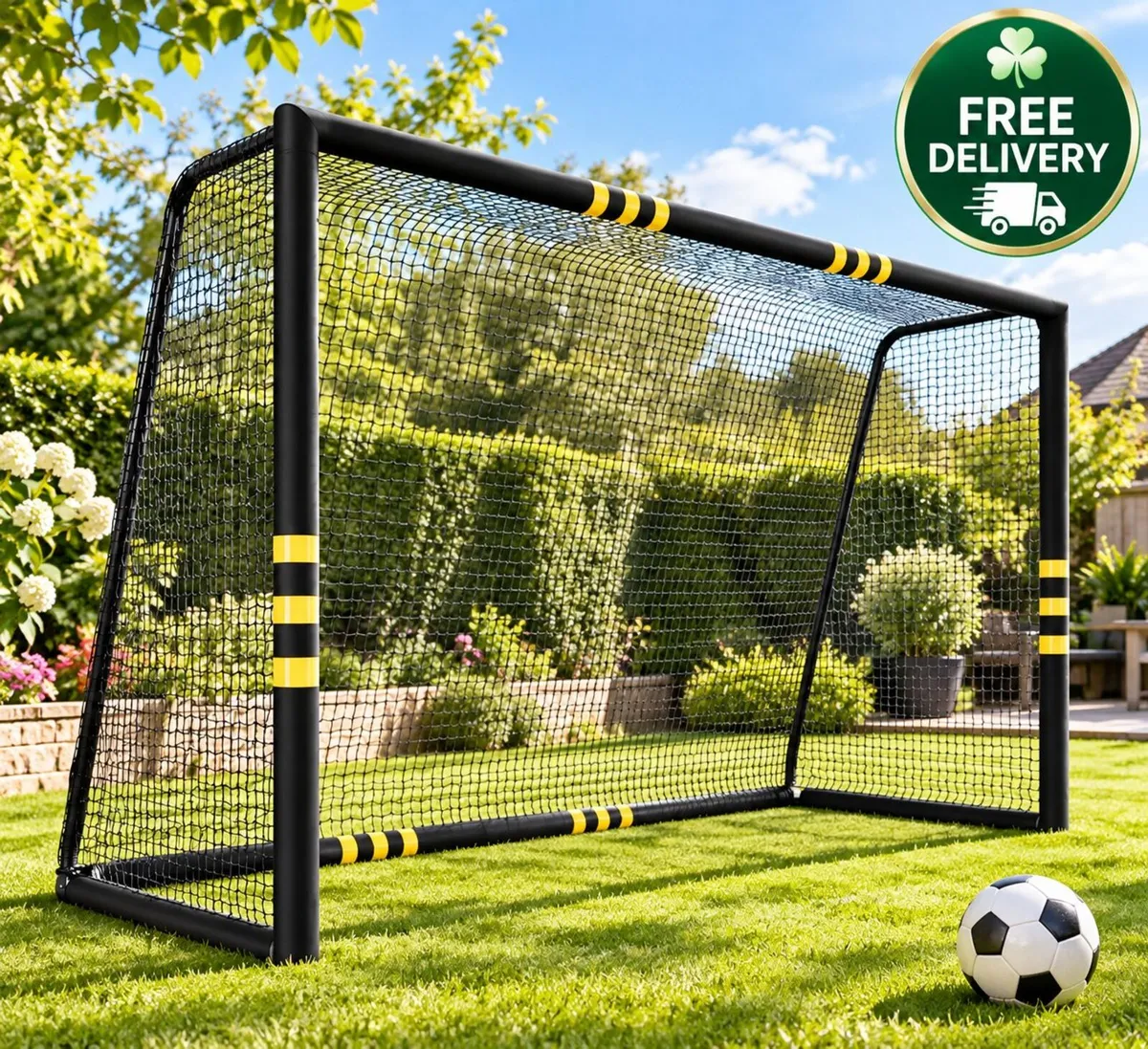 Football Goal 3m x 2m Heavy Duty Garden Soccer Goa - Image 1