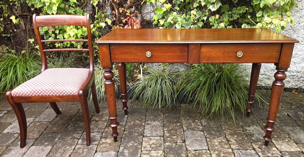 Victorian 2 Drawer Side Table- Circa 1870 - Image 1