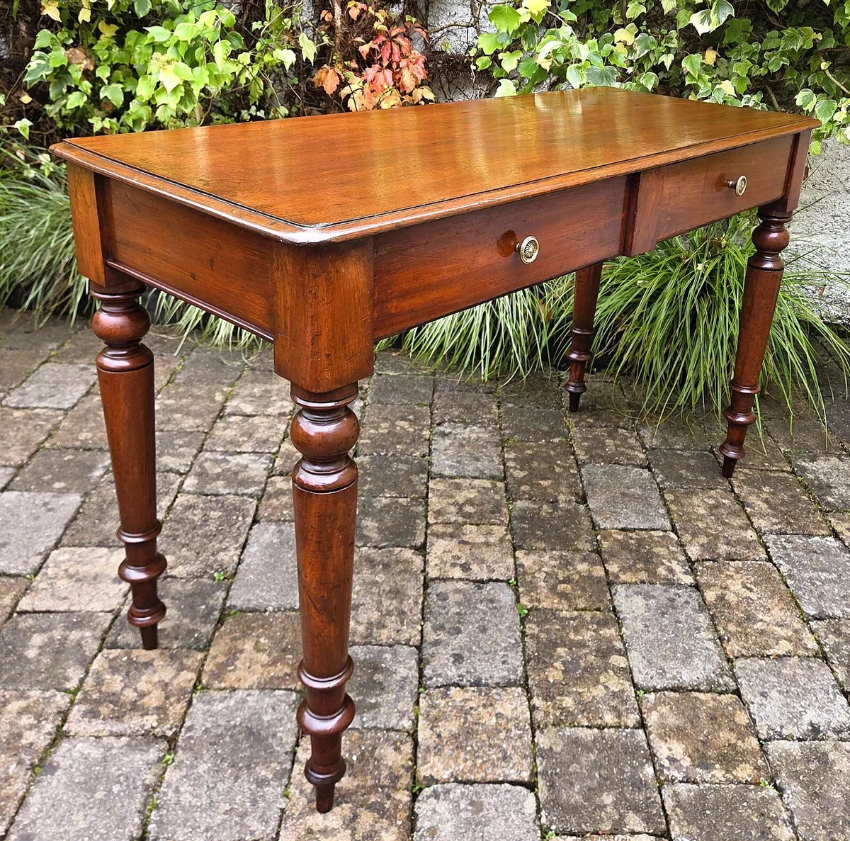 Victorian 2 Drawer Side Table- Circa 1870 - Image 3