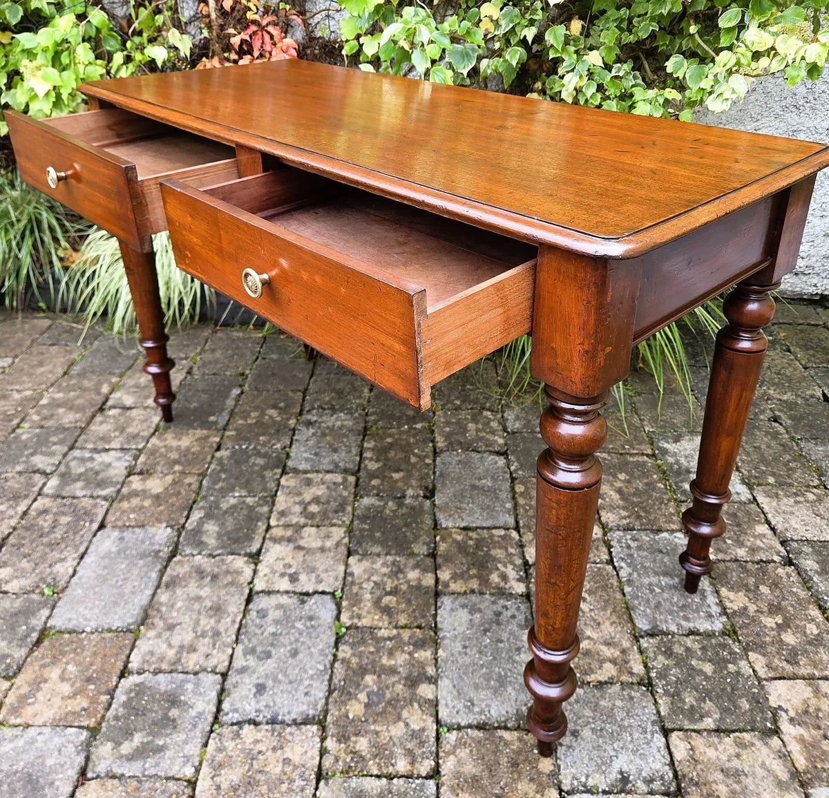 Victorian 2 Drawer Side Table- Circa 1870 - Image 4