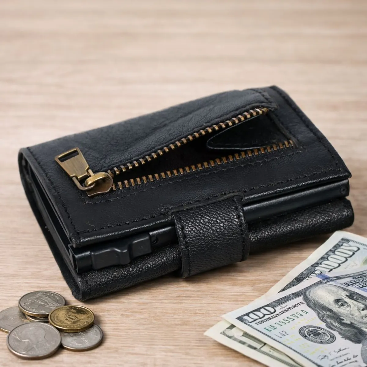 Genuine Leather RFID Pop-Up Card Holder Wallet - Image 2