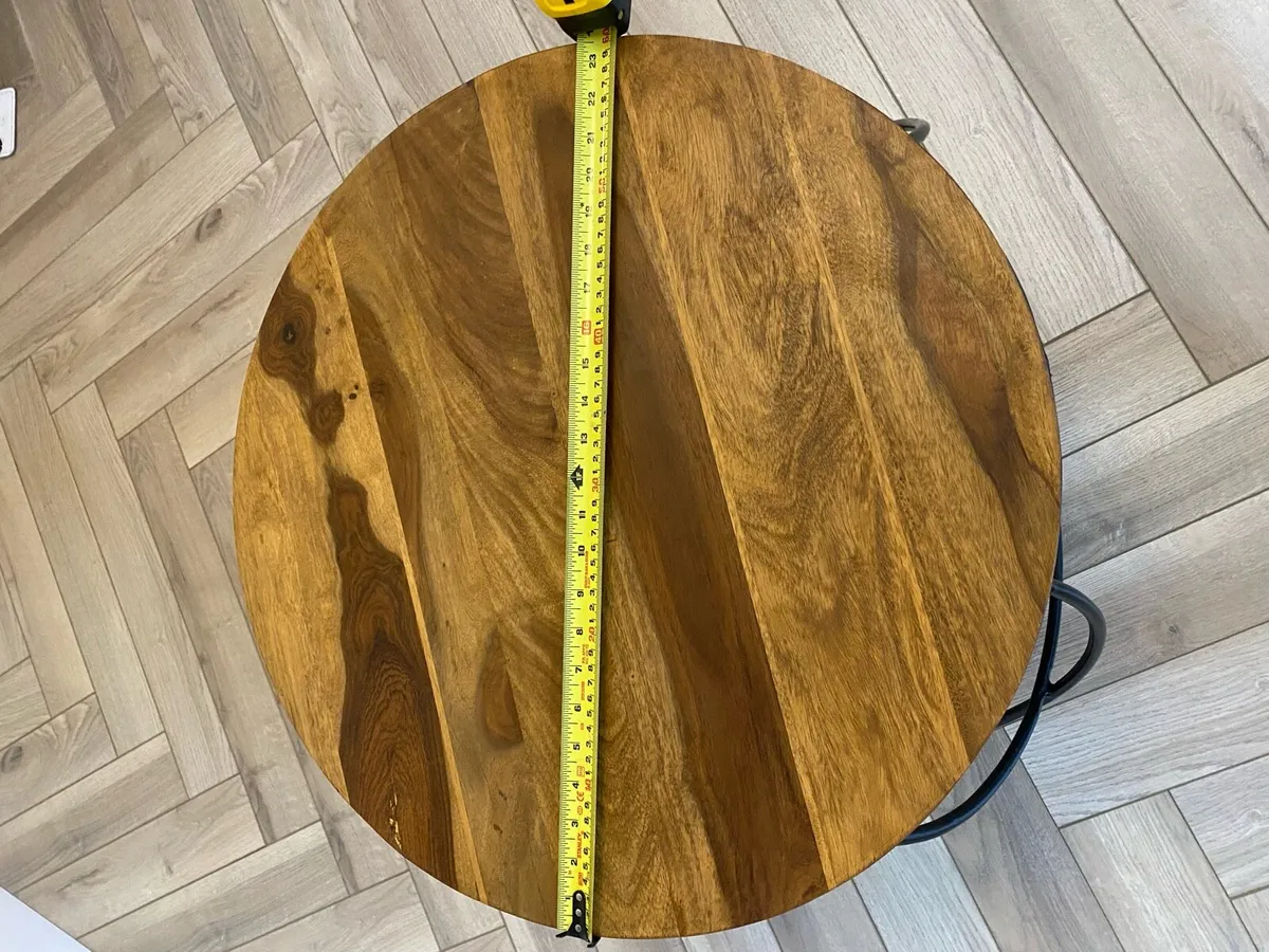 Coffee Table Indian Rosewood / Oak Framed Art - Image 4