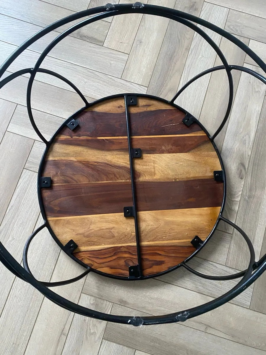Coffee Table Indian Rosewood / Oak Framed Art - Image 3
