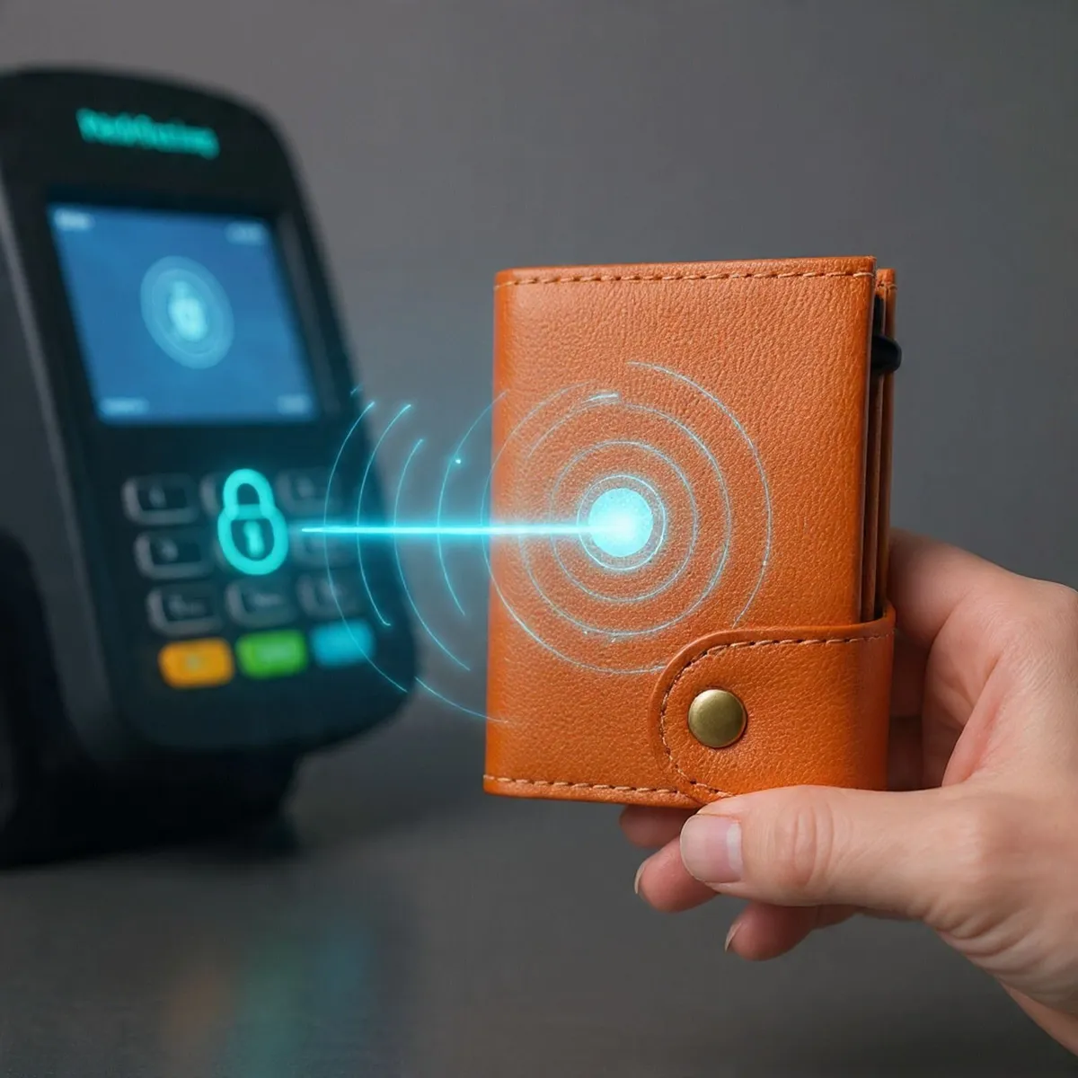 Leather RFID Pop-Up Card Holder Wallet - Image 2