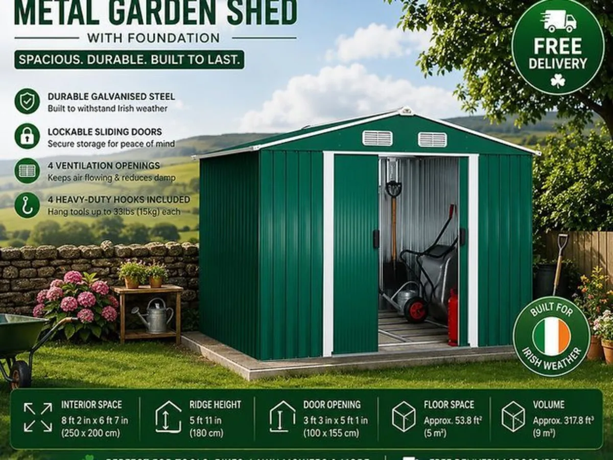 Metal Garden Shed with Foundation – galvanized - Image 4