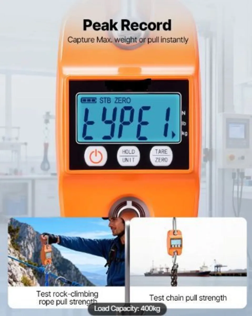 Digital Crane Scale, 880 lbs/400 kg Max - Image 4