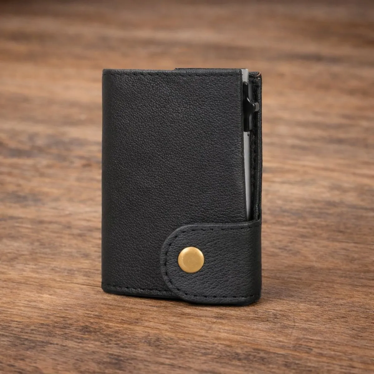 Leather RFID Pop-Up Card Holder Wallet - Image 4