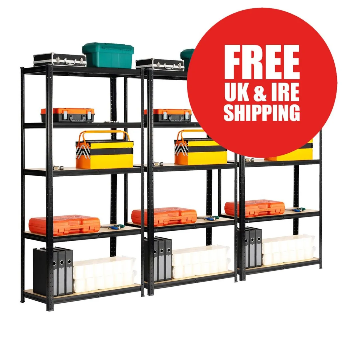 3 BAY SHELVING OFFER! Black 400mm Deep Ref:BS011 - Image 2