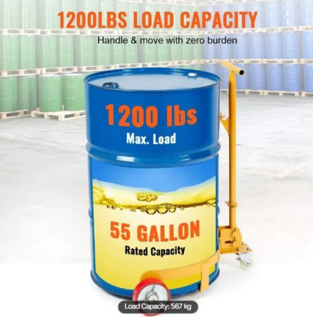 208.2 L Drum Dolly, 544.3 kg Load Capacity - Image 2