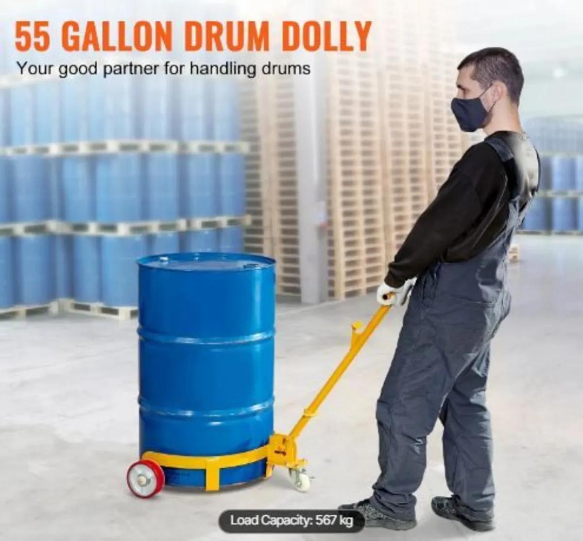 208.2 L Drum Dolly, 544.3 kg Load Capacity - Image 3