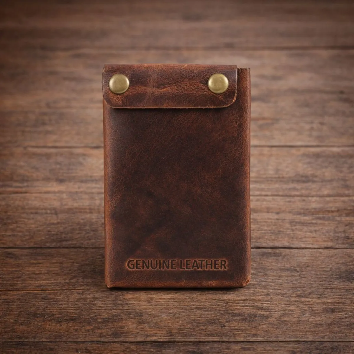 Slim Leather Card Holder Wallet Leather Card Case - Image 2