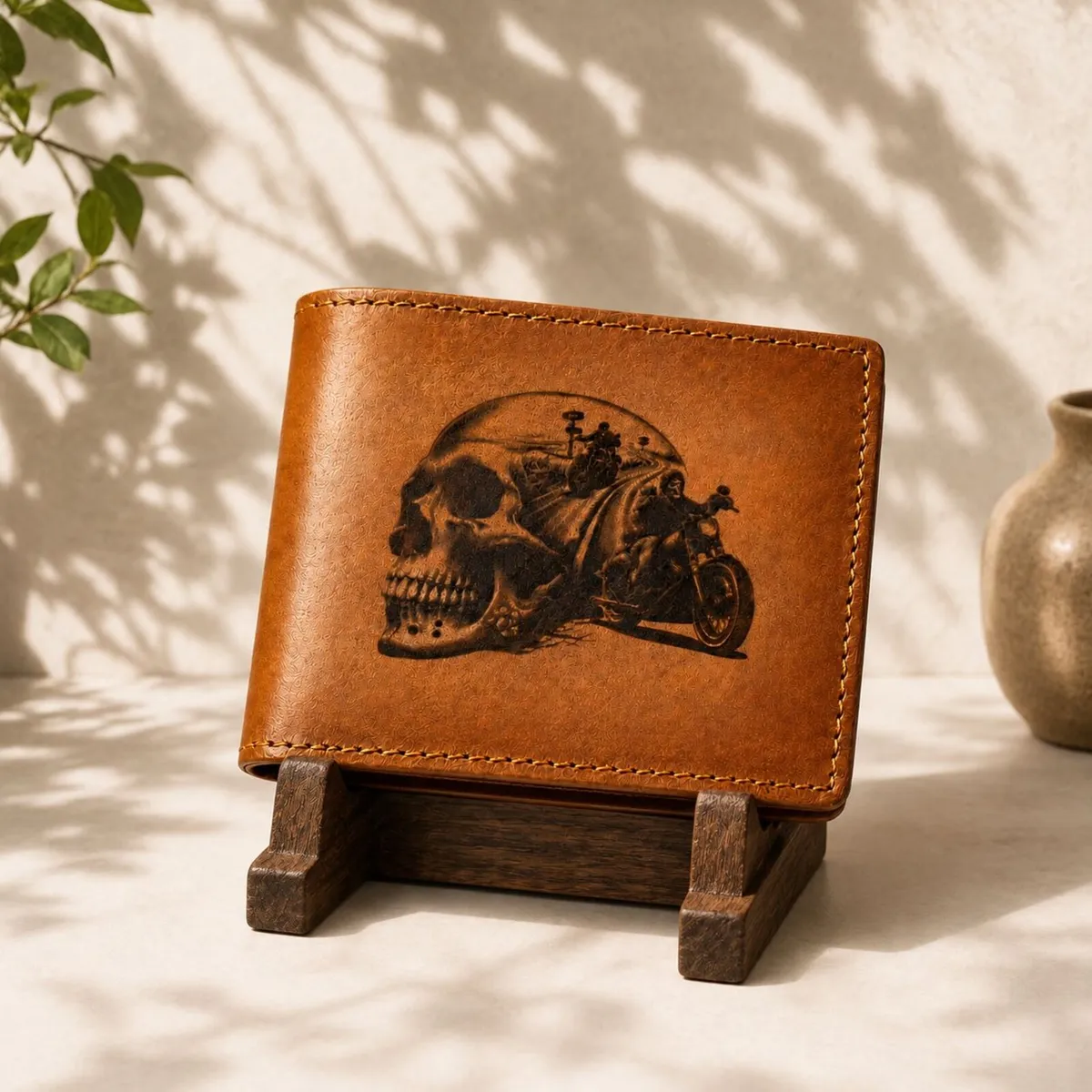 Leather Wallet for Men Handmade Bifold Wallet - Image 1