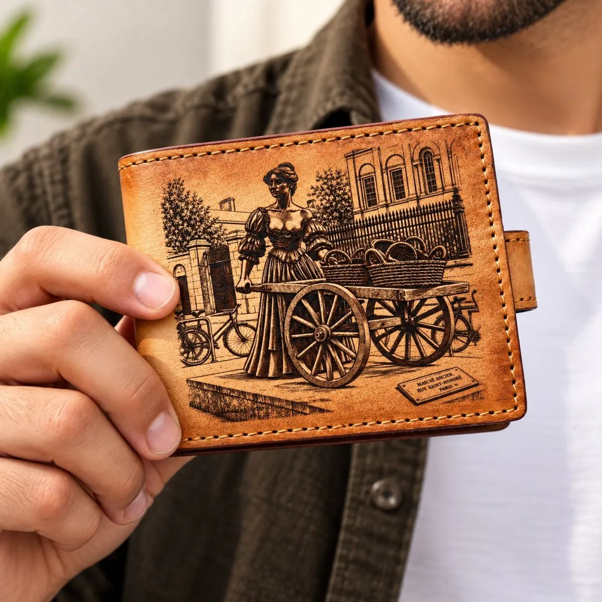 Leather Wallet for Men Handmade Bifold Wallet - Image 2
