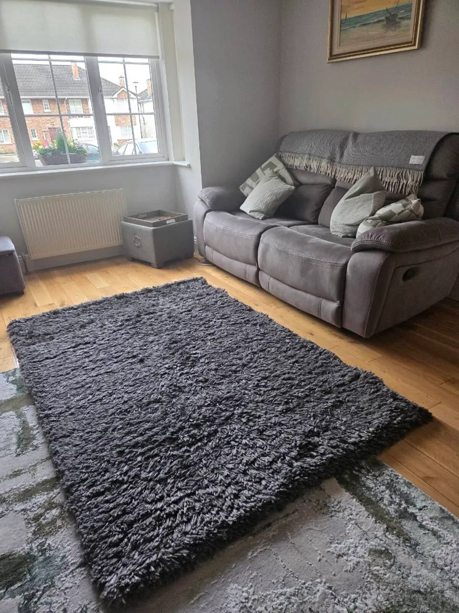 Gaser Shaggy Grey Rug - Image 1