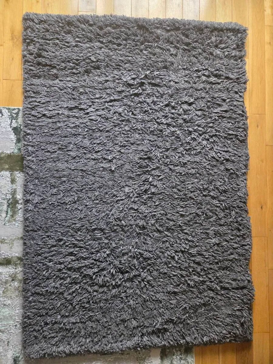 Gaser Shaggy Grey Rug - Image 2