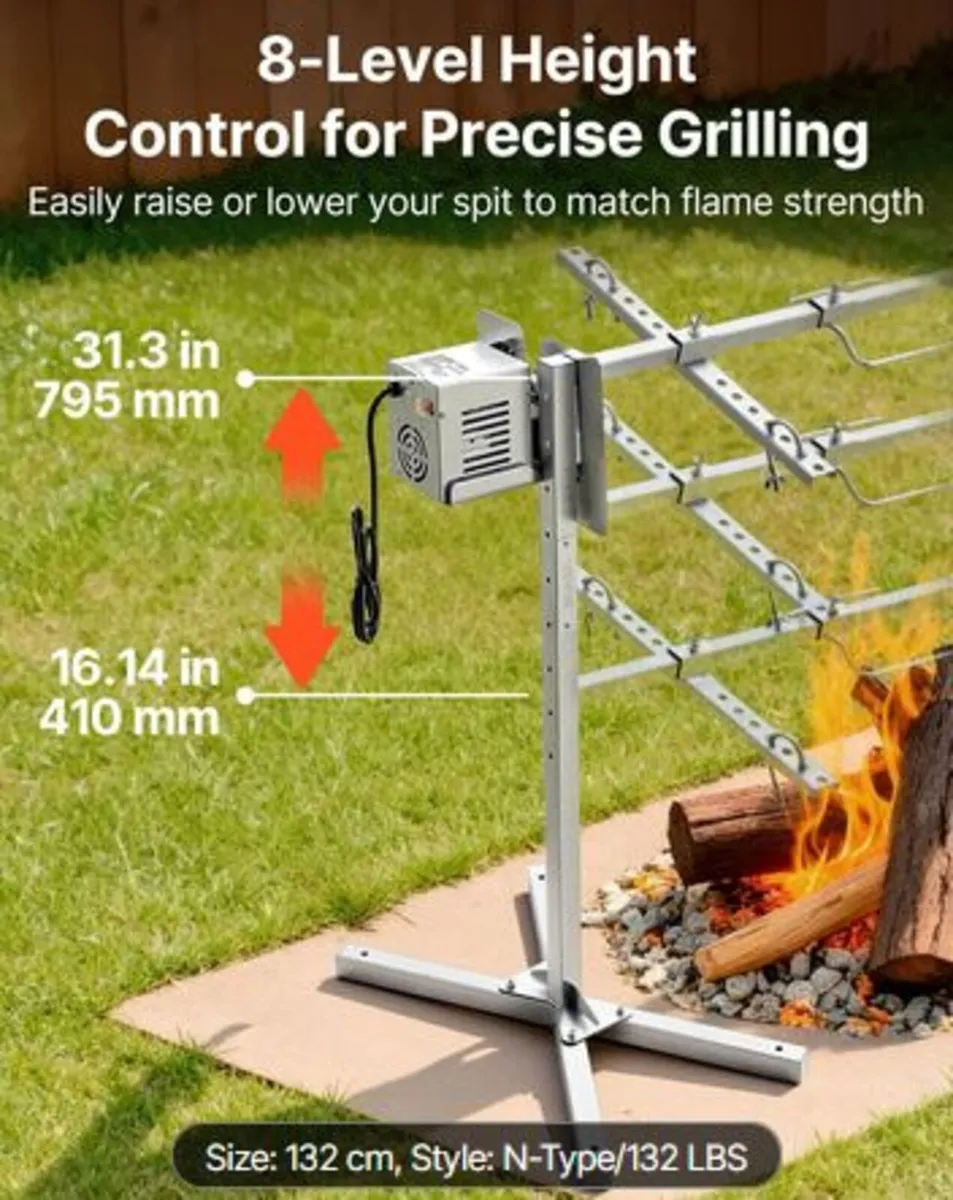 Rotisserie Grill 8 Level Height Electric Rotisseri - Image 3