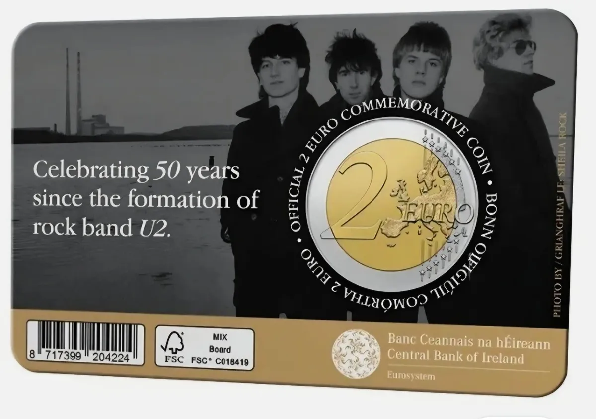Central Bank of Ireland U2 50th Anniversary 2-Euro - Image 2