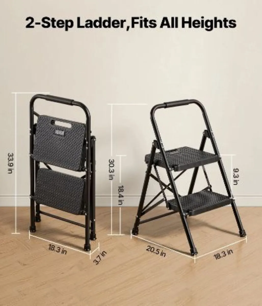 2 Step Ladder, Folding Step Stool - Image 3