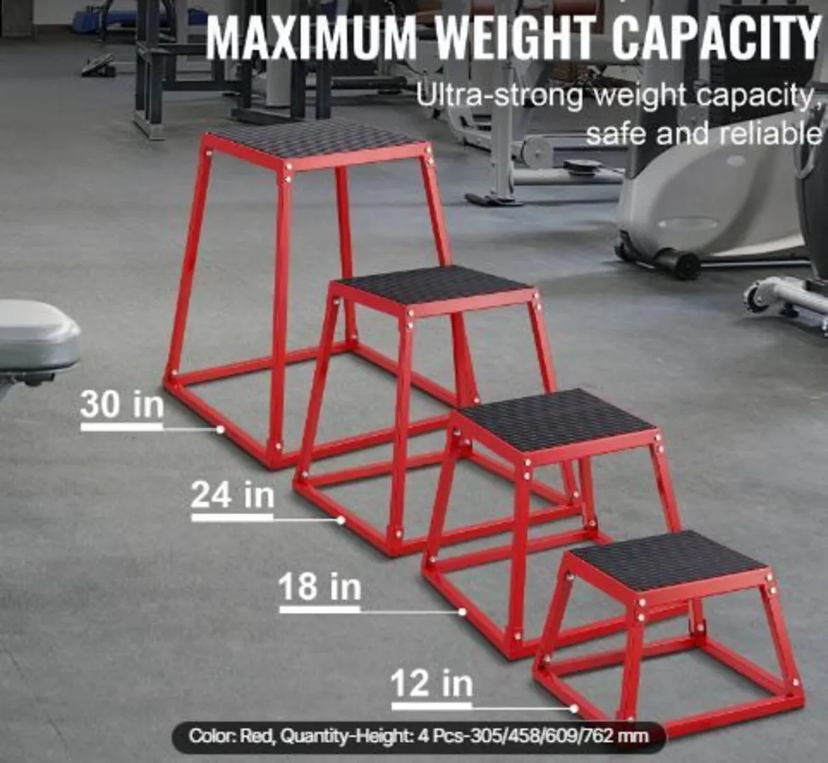Plyometric Jump Boxes, 12/18/24/30 Inch - Image 1