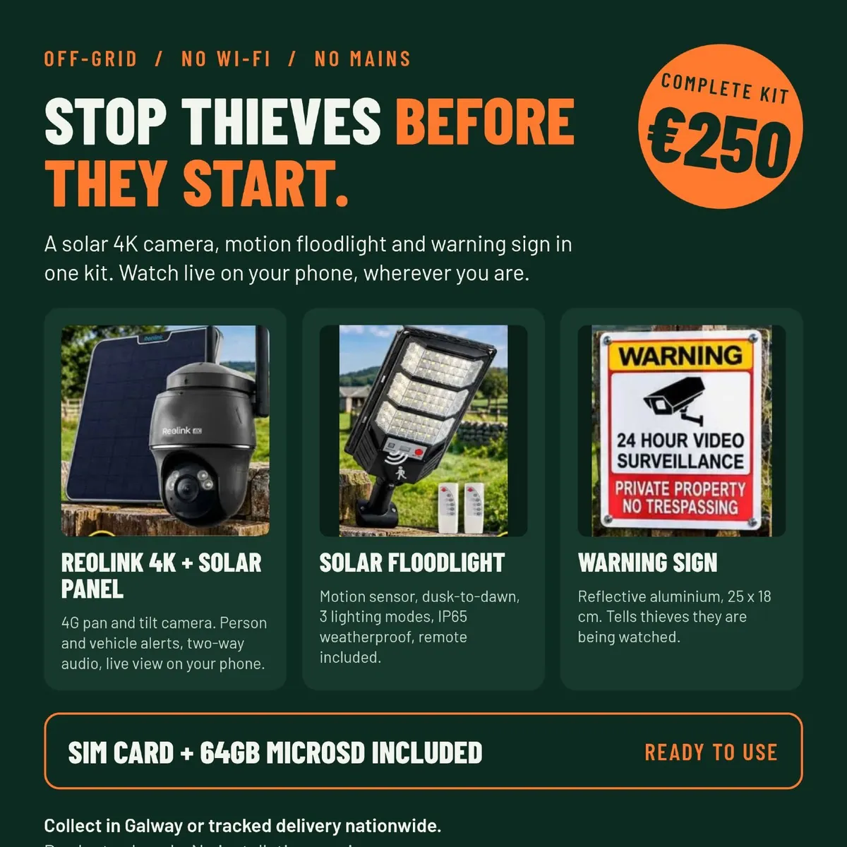 4G Solar Security Camera Kit with Motion Light and - Image 2