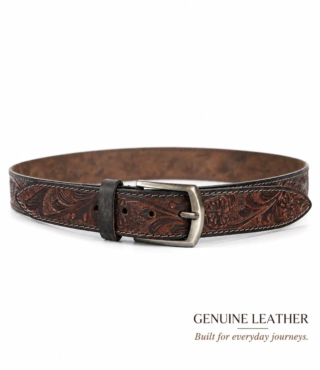 Unisex Genuine Leather  Belt  Western Leather Belt - Image 4