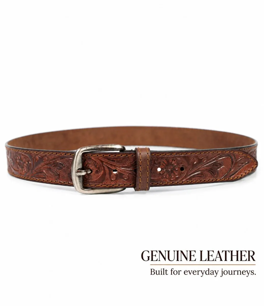 Unisex Genuine Leather  Belt  Western Leather Belt - Image 4