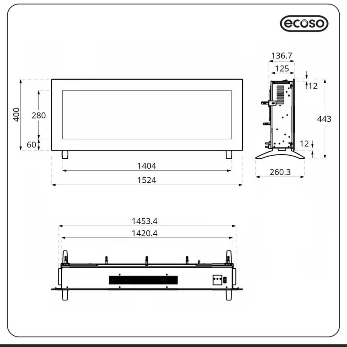 Electric fire place wall mounted - Image 4