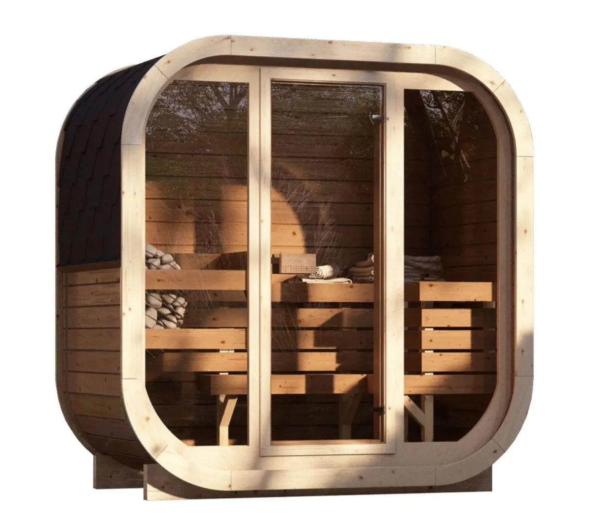Modern Cube Outdoor Sauna SKOG 130 Thermowood - Image 2