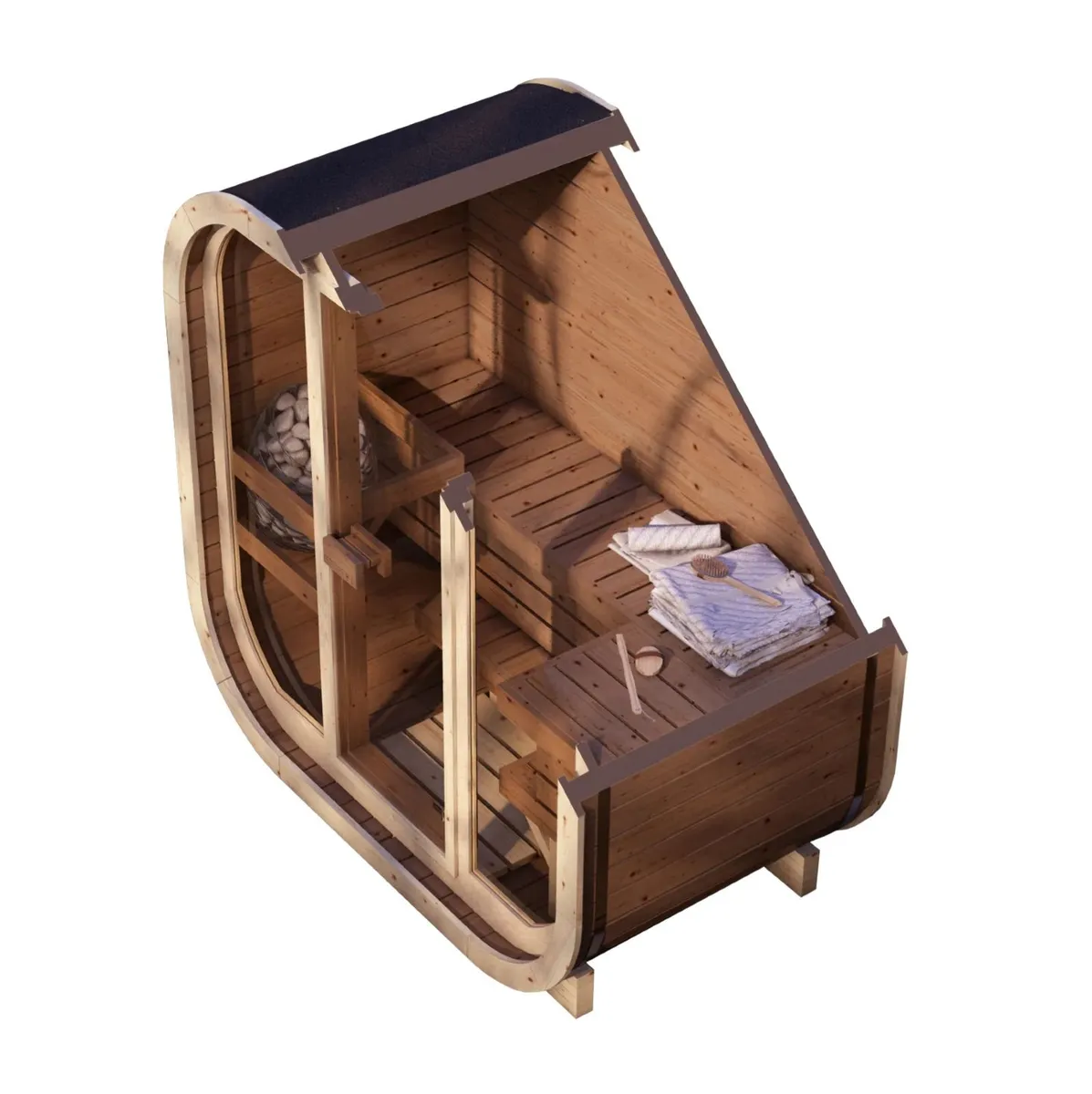 Modern Cube Outdoor Sauna SKOG 130 Thermowood - Image 3