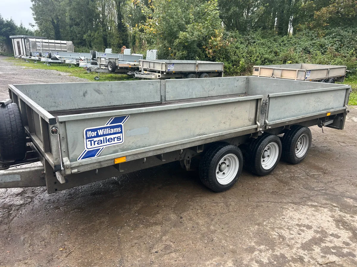Ifor Williams 14ft Tri Axle Dropside Trailer - Image 1
