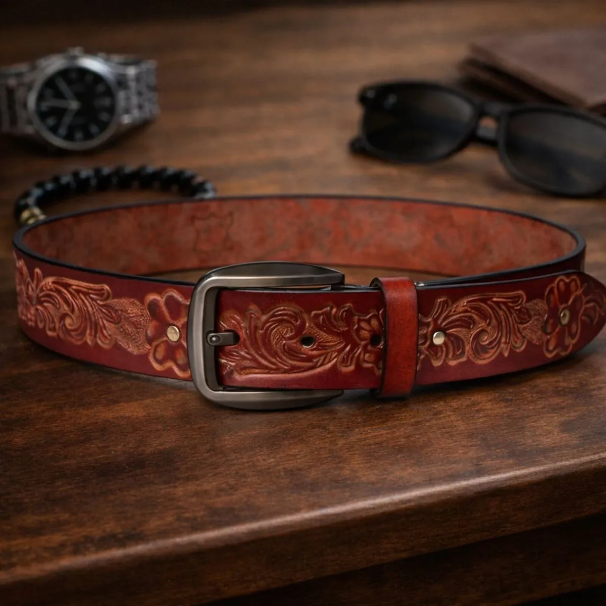 Unisex Genuine Leather Belt  Western Leather Belt - Image 1